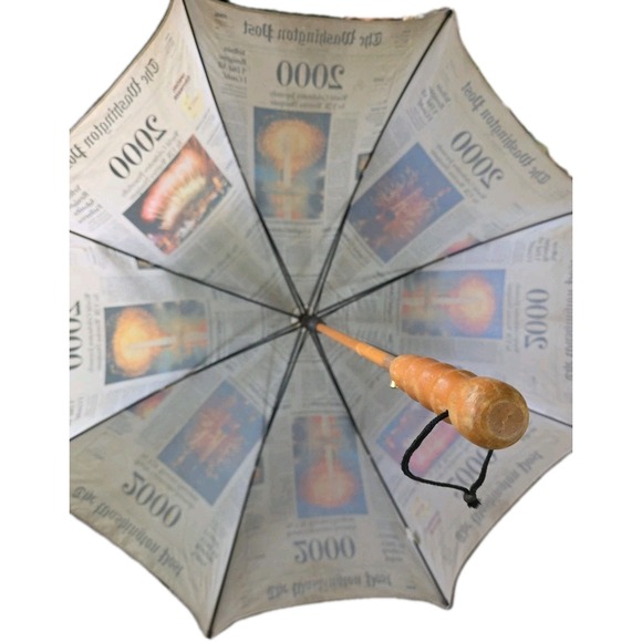 Vintage 2000 Y2K Umbrella The Washington Post Newspaper Y2K Worries Dissipate - Picture 12 of 15